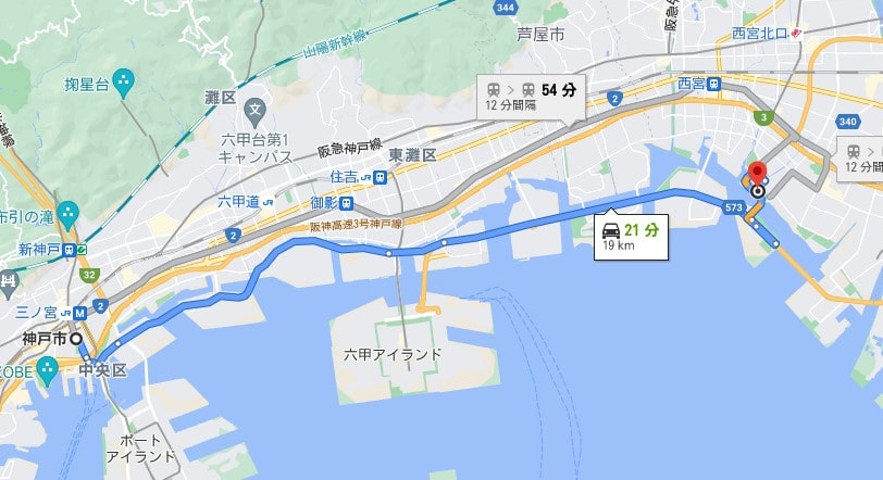 神戸市→甲子園浜高速有